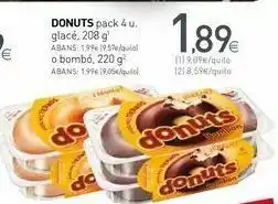 Condis Donuts pack 4 u. glacé, 208 g o bombón, 220 g oferta