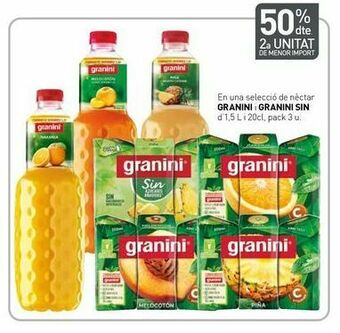 Condis En una selección de néctar granini y granini sin de 1,5 l y 20 cl, pack 3 u. oferta
