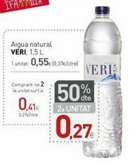 Condis Agua natural veri, 1,5 l oferta