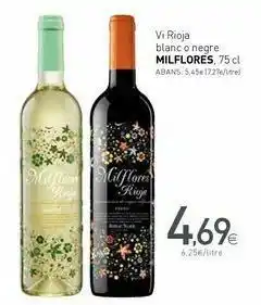 Condis Vino rioja blanco o tinto milflores, 75 cl oferta