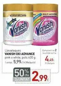 Condis Quitamanchas vanish oxi advance pink o white, polvo 400 g oferta