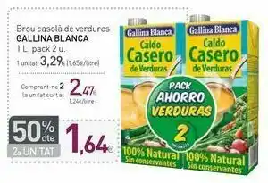 Condis Caldo casero de verduras gallina blanca 1 l, pack 2 u. oferta