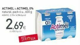 Condis Actimel o actimel 0% natural, pack 6 u, 600 g oferta