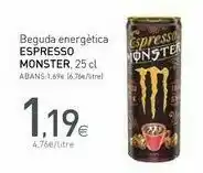 Condis Bebida energética espresso monster, 25 cl oferta