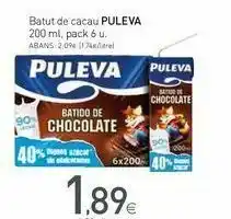 Condis Batido de cacao puleva 200 ml, pack 6 u. oferta