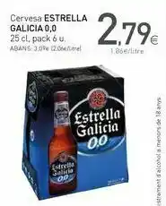 Condis Cerveza estrella galicia 0,0 25 cl, pack 6 u. oferta