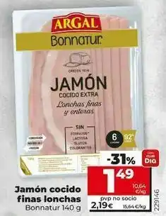 Dia Fresh Jamón cocido bonnatur oferta