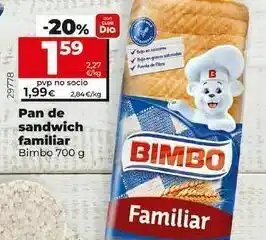 Dia Fresh Pan de molde bimbo oferta