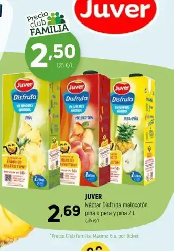 Coviran JUVER Néctar Disfruta melocotón, piña o pera y piña 2 L oferta