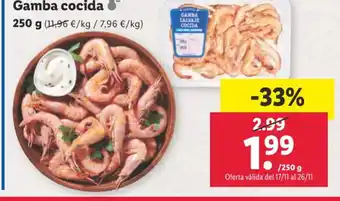 Lidl Gamba cocida oferta
