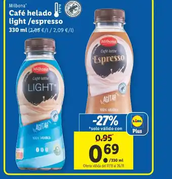 Lidl Café helado light /espresso oferta