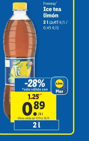 Lidl Freeway Ice tea limón oferta
