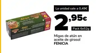 Supeco Migas de atún en aceite de girasol FENICIA oferta