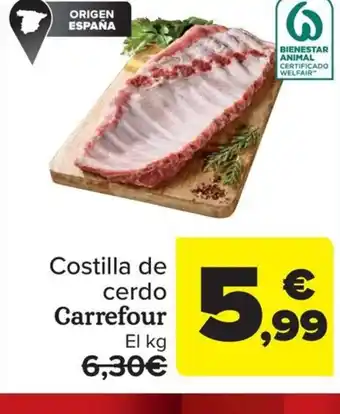 Carrefour Costilla de cerdo Carrefour oferta
