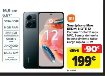 Carrefour Smartphone libre REDMI NOTE 12 oferta
