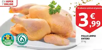 Alcampo POLLO LIMPIO ENTERO El kg. oferta