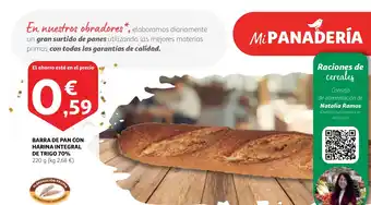 Alcampo BARRA DE PAN CON HARINA INTEGRAL DE TRIGO 70% oferta