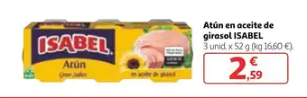Alcampo Atún en aceite de girasol ISABEL oferta