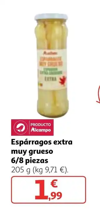 Alcampo Espárragos extra muy grueso 6/8 piezas oferta