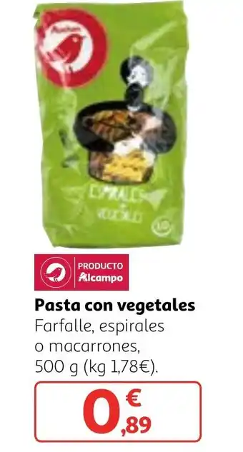 Alcampo Pasta con vegetales oferta