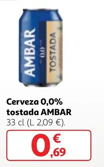 Alcampo Cerveza 0,0% tostada AMBAR oferta