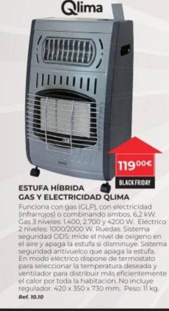 Coferdroza ESTUFA HÍBRIDA GAS Y ELECTRICIDAD QLIMA oferta