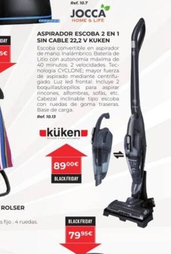 Coferdroza ASPIRADOR ESCOBA 2 EN 1 SIN CABLE 22,2 V KUKEN oferta