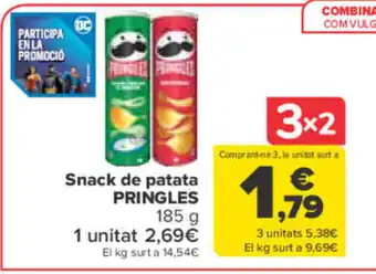 Carrefour Snack de patata PRINGLES 185 g oferta