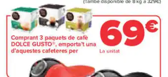 Carrefour Comprant 3 paquets de cafè DOLCE GUSTO, emporta't una d'aquestes cafeteres per oferta