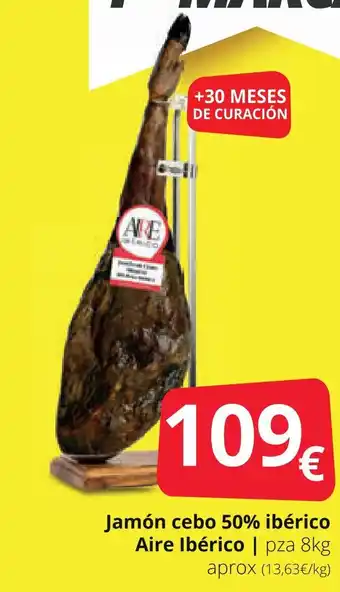 Supermercados MAS Jamón cebo 50% ibérico Aire Ibérico | pza 8kg oferta