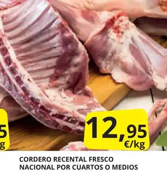 Supermercados MAS CORDERO RECENTAL FRESCO NACIONAL POR CUARTOS O MEDIOS oferta