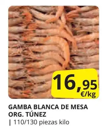 Supermercados MAS GAMBA BLANCA DE MESA ORG. TÚNEZ oferta