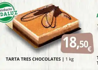 Supermercados MAS TARTA TRES CHOCOLATES | 1 kg oferta