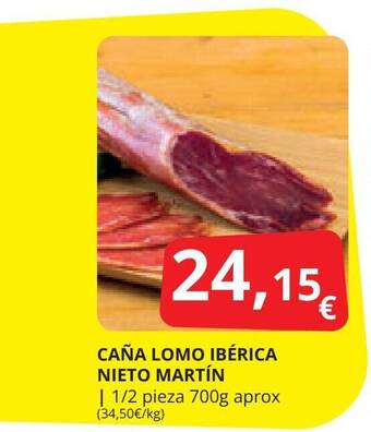 Supermercados MAS CAÑA LOMO IBÉRICA NIETO MARTÍN oferta