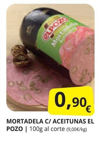 Supermercados MAS MORTADELA C/ ACEITUNAS EL POZO oferta