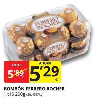 Supermercados MAS BOMBÓN FERRERO ROCHER | t16 200g (26,45€/kg) oferta