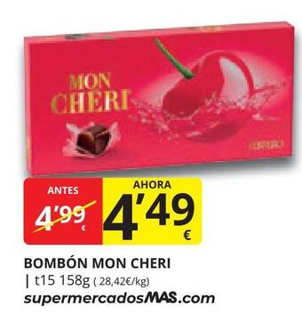 Supermercados MAS BOMBÓN MON CHERI oferta