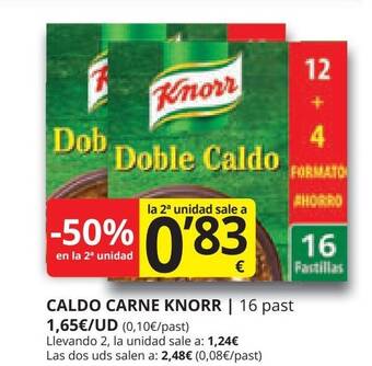 Supermercados MAS CALDO CARNE KNORR oferta