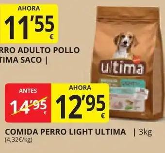 Supermercados MAS COMIDA PERRO LIGHT ULTIMA | 3kg oferta