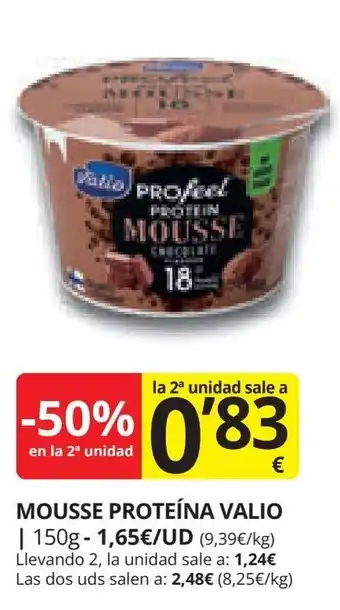 Supermercados MAS MOUSSE PROTEÍNA VALIO oferta
