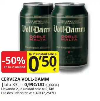Supermercados MAS CERVEZA VOLL-DAMM oferta