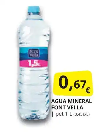 Supermercados MAS AGUA MINERAL FONT VELLA oferta