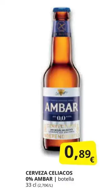 Supermercados MAS CERVEZA CELIACOS 0% AMBAR oferta