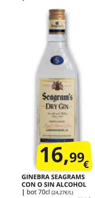 Supermercados MAS GINEBRA SEAGRAMS CON O SIN ALCOHOL | bot 70cl (24,27€/L) supermercadosMAS.com oferta