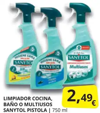 Supermercados MAS LIMPIADOR COCINA, BAÑO O MULTIUSOS SANYTOL PISTOLA oferta