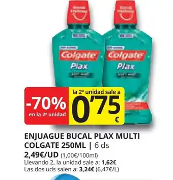 Supermercados MAS ENJUAGUE BUCAL PLAX MULTI COLGATE 250ML oferta