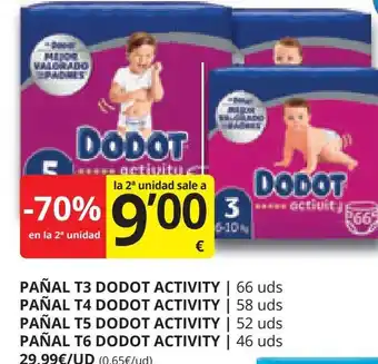 Supermercados MAS PAÑAL T3 DODOT ACTIVITY oferta