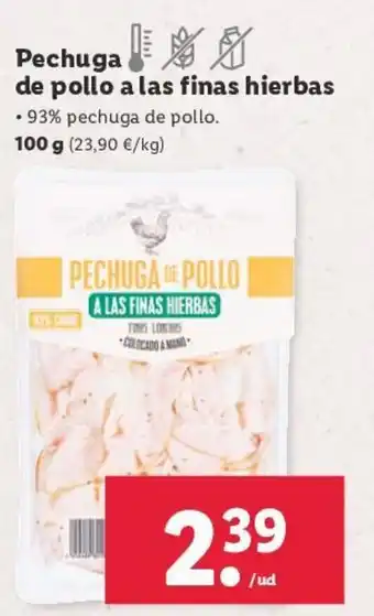 Lidl Pechuga de pollo a las finas hierbas oferta