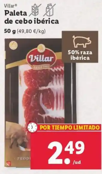 Lidl Villar® Paleta de cebo ibérica oferta