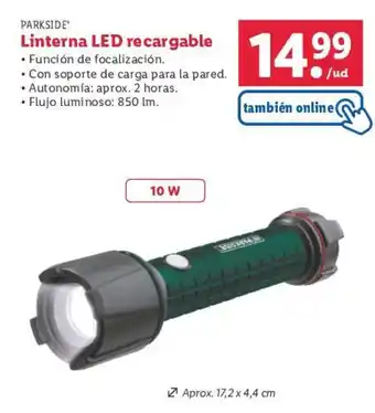 Lidl Linterna LED recargable oferta